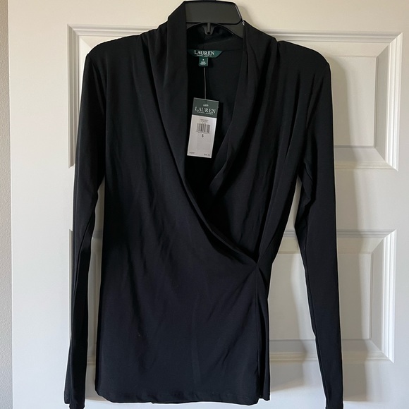 Lauren Ralph Lauren Tops - NWT Lauren Ralph Lauren black faux wrap top